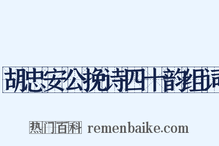 胡忠安公挽诗四十韵组词是什么意思的图片